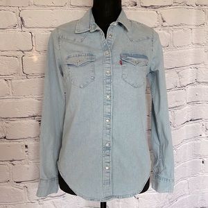 Levi's Light Blue Denim Button-Down Shirt